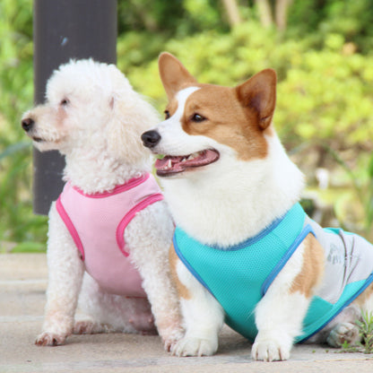 Polyester Breathable Pet Vest Dog Clothing Blue/Pink S-L