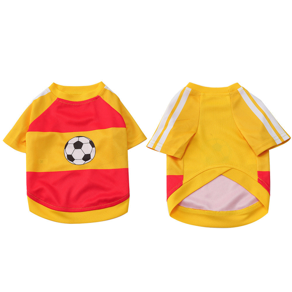 Pet Soccer Jersey Polyester Cotton Dog Vest 100g Small Dog Clothing M-XL