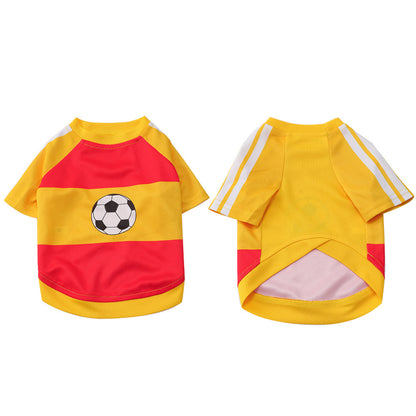 Pet Soccer Jersey Polyester Cotton Dog Vest 100g Small Dog Clothing M-XL