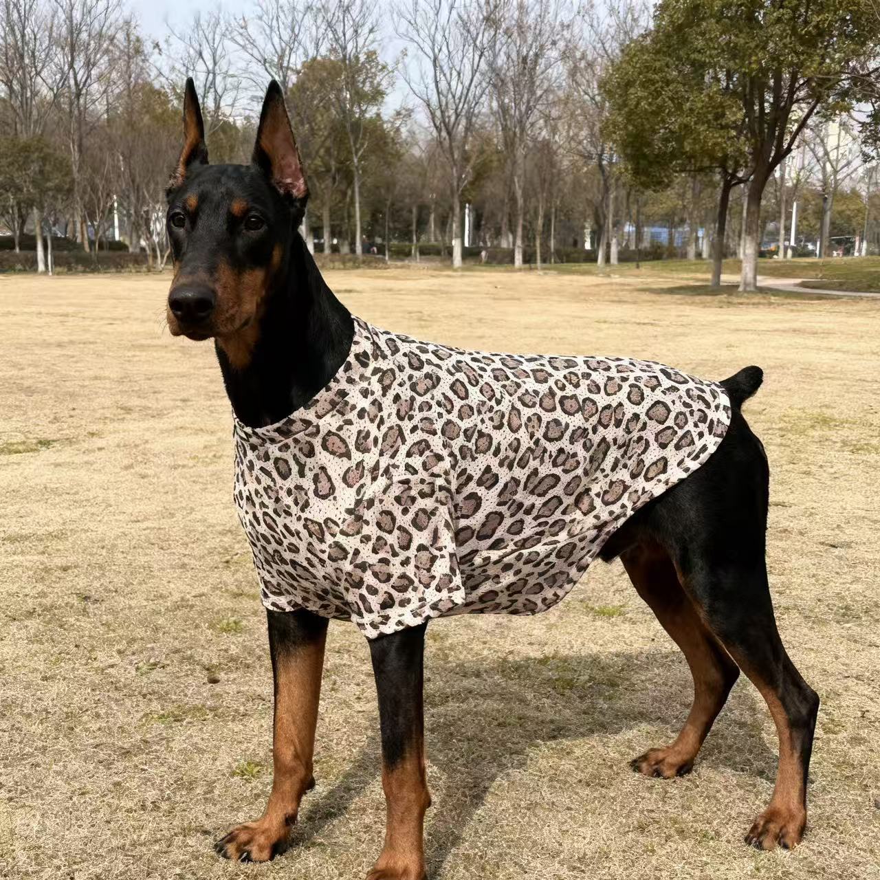 Leopard Print Polyester Pet Vest Medium Large Dog Clothing S-L
