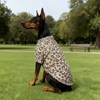 Leopard Print Polyester Pet Vest Medium Large Dog Clothing S-L