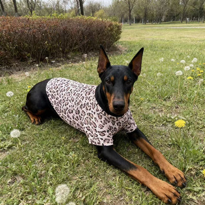 Leopard Print Polyester Pet Vest Medium Large Dog Clothing S-L