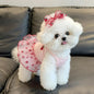 Pink Polka Dot Princess Pet Dress Polyester Dog Skirt 100g XS-L Small Dog Clothing
