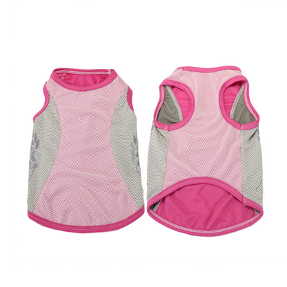 Polyester Breathable Pet Vest Dog Clothing Blue/Pink S-L