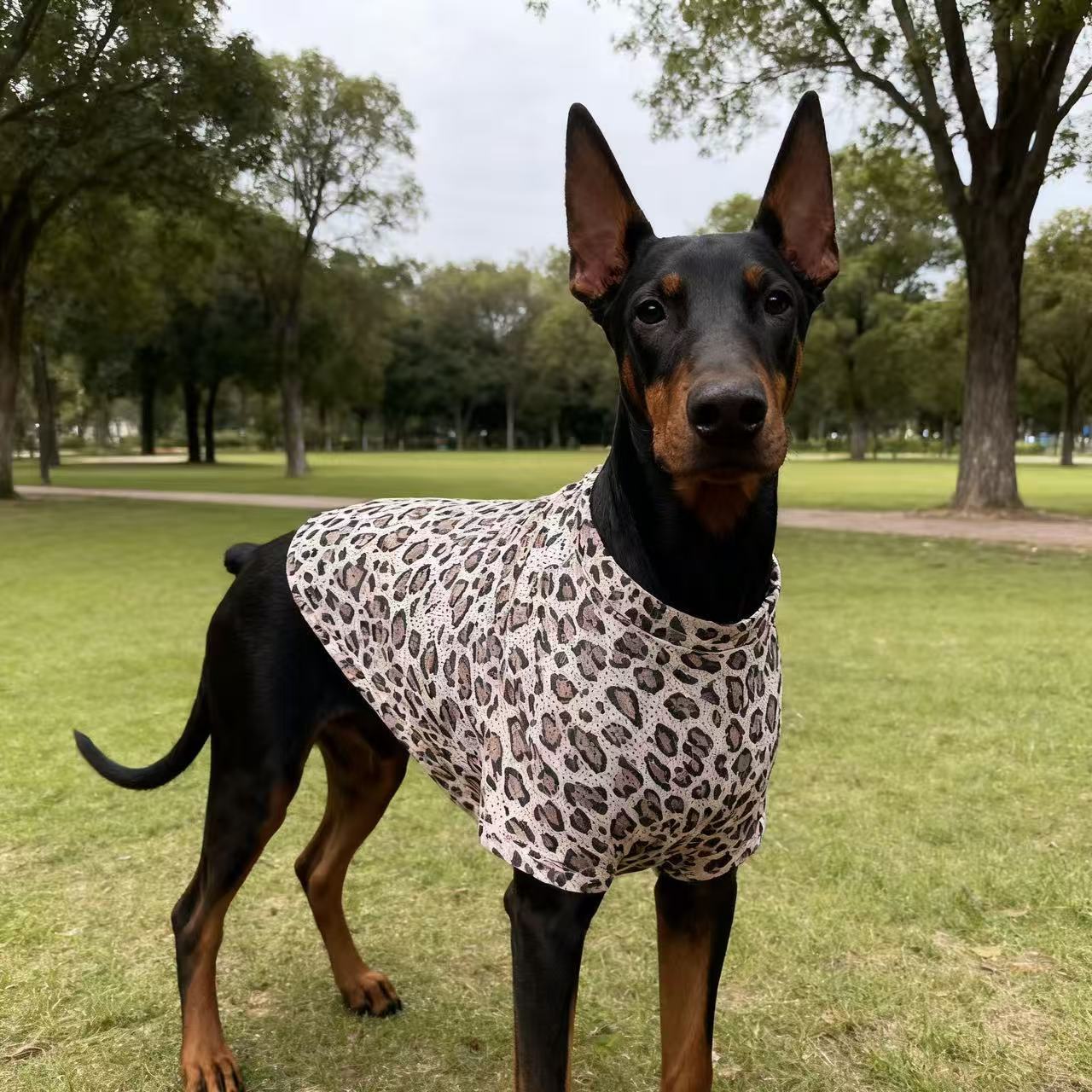 Leopard Print Polyester Pet Vest Medium Large Dog Clothing S-L