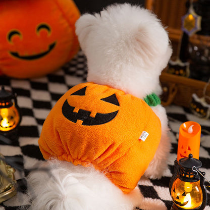 Halloween Pumpkin Pet Costume Polyester Dog Outfit 300g S-XL