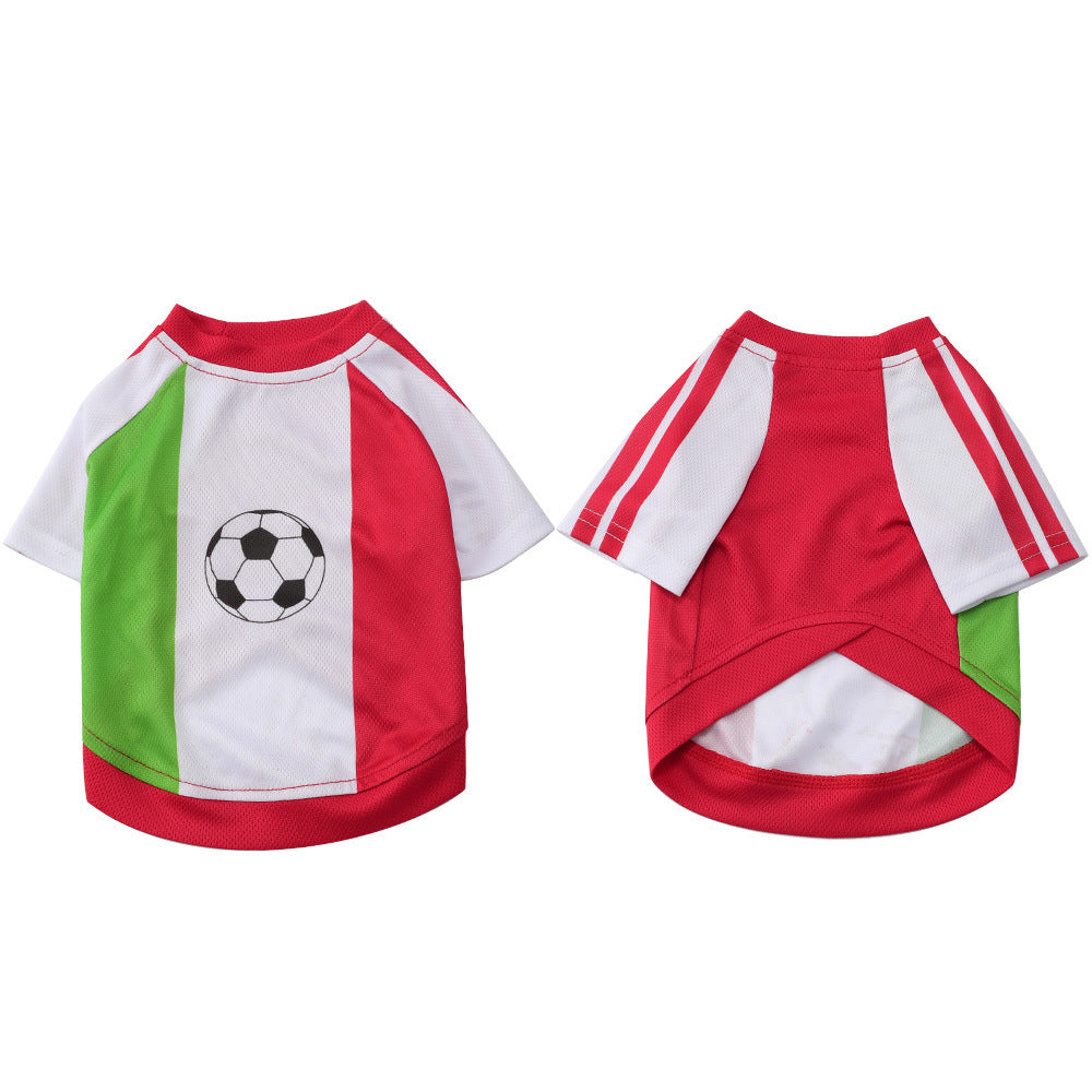 Pet Soccer Jersey Polyester Cotton Dog Vest 100g Small Dog Clothing M-XL